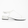 White faux leather thong sandals by Forever 21
